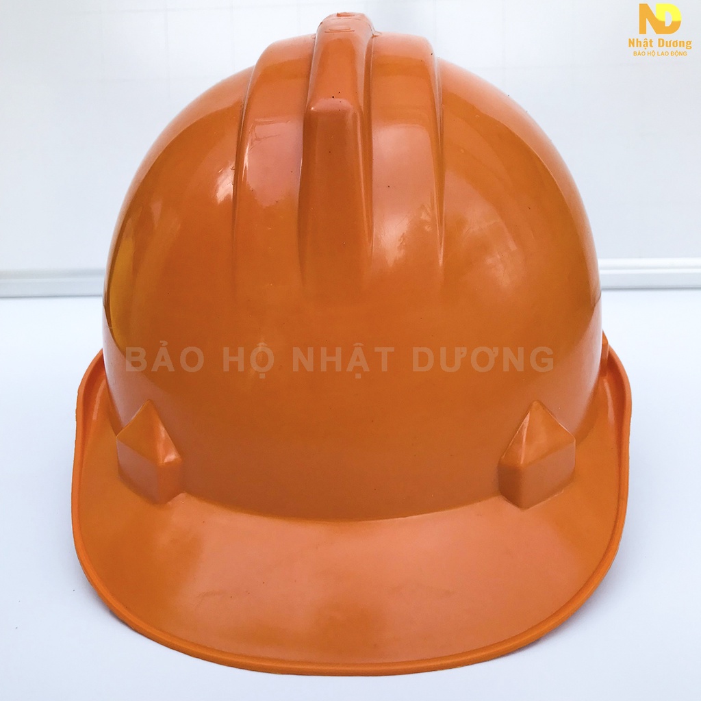 Mũ bảo hộ lao động màu cam N004,  Nón bảo hộ lao động giá rẻ cho công nhân xây dựng