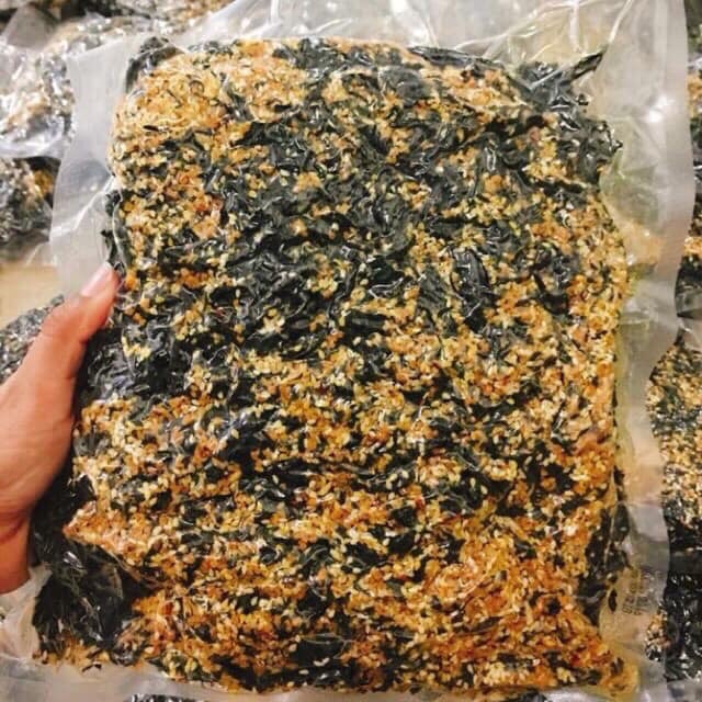 Rong biển cháy tỏi hút chân không túi 1 kg