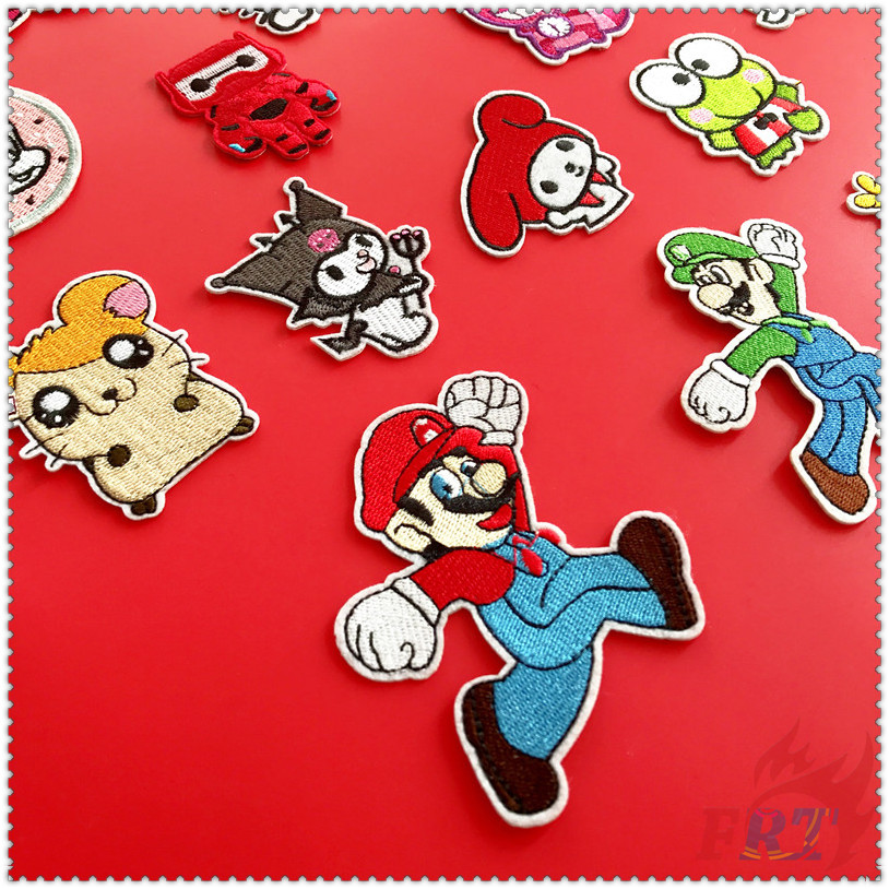 Miếng vá ủi thêu hình nhân vật game Super Mario dễ thương