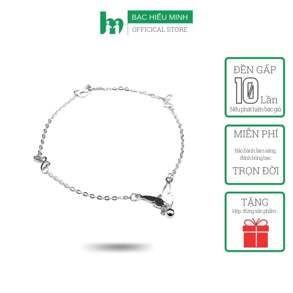 Lắc Chân Nữ Bạc Hiểu Minh LC115 Bướm Xinh Bảo Hành Vĩnh Viễn