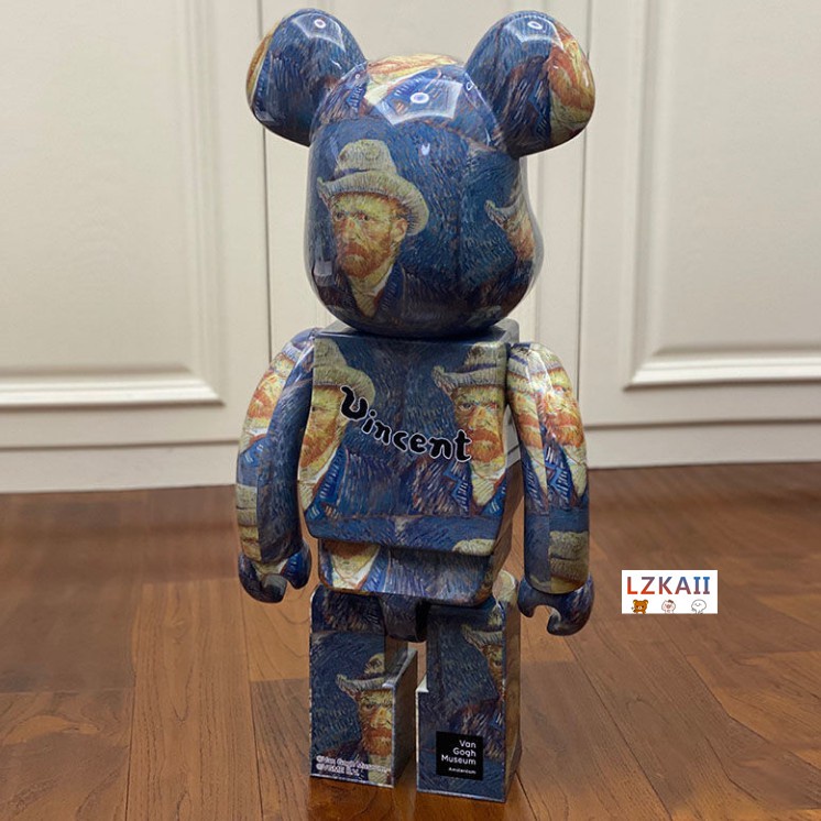 Mô hình nhân vật Bearbrick × Van gogh 400% 28 cm vui nhộn chất lượng cao