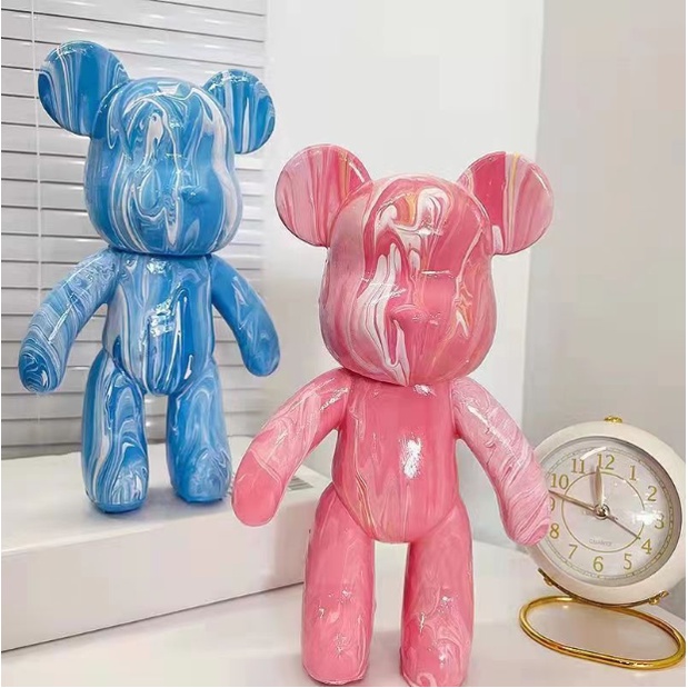 Gấu Bearbrick handmade màu loang tự sơn size 23cm cute - cao cấp cho mọi lứa tuổi