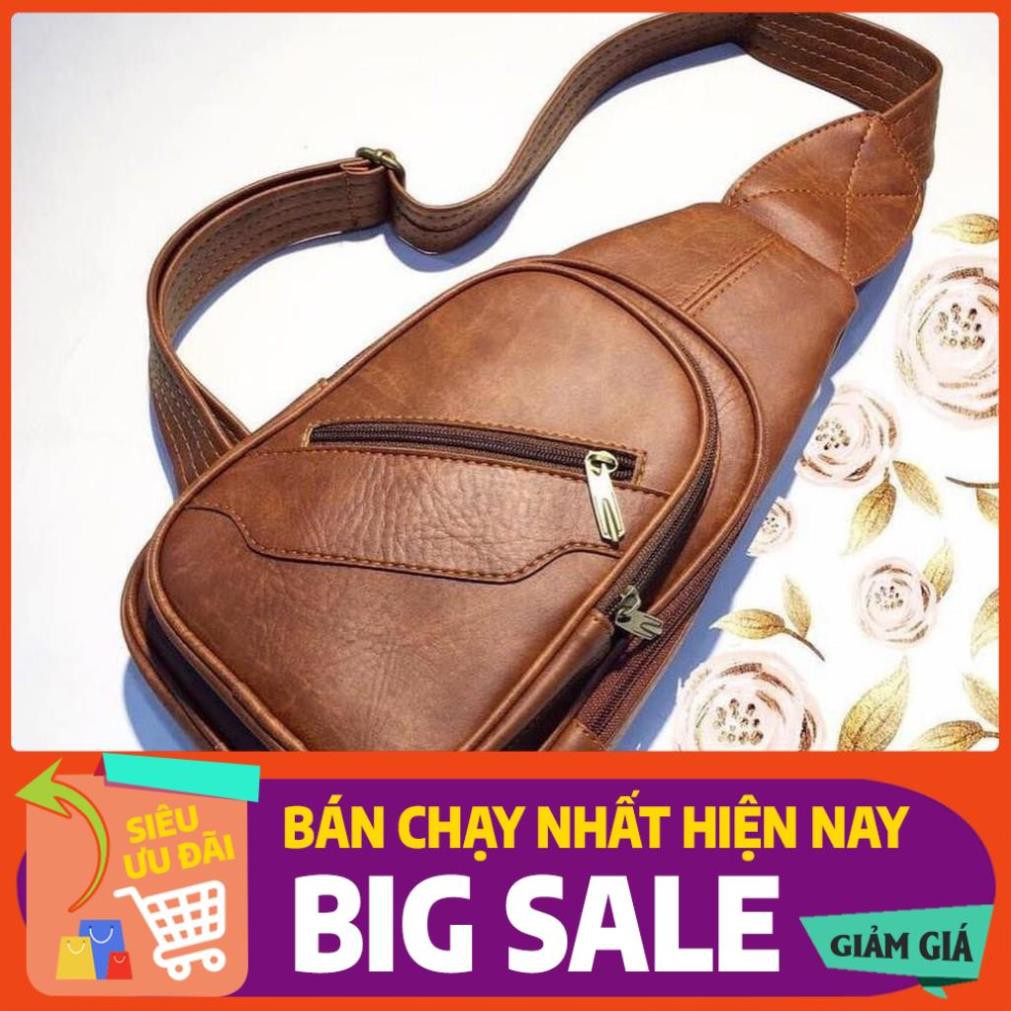 Túi da đeo chéo nam 🔥✔️ FREESHIP✔️🔥CNTS unisex TCU05 nâu phong cách hàn quốc MD05 | BigBuy360 - bigbuy360.vn