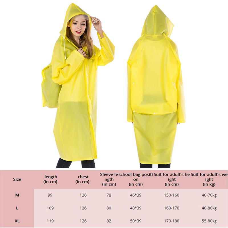 Áo Mưa EVA Dày Chống Thấm Nước Có Mũ Trùm Tiện Dụng