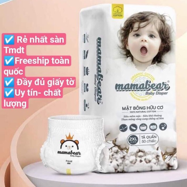 100c Bỉm quần mama bear 100 M 100L 100XL 100XXL 100 XXXL