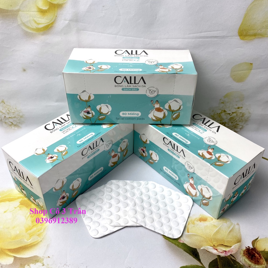 Bông Tẩy Trang Hạt Massage CALLA 80 Miếng/ Hộp