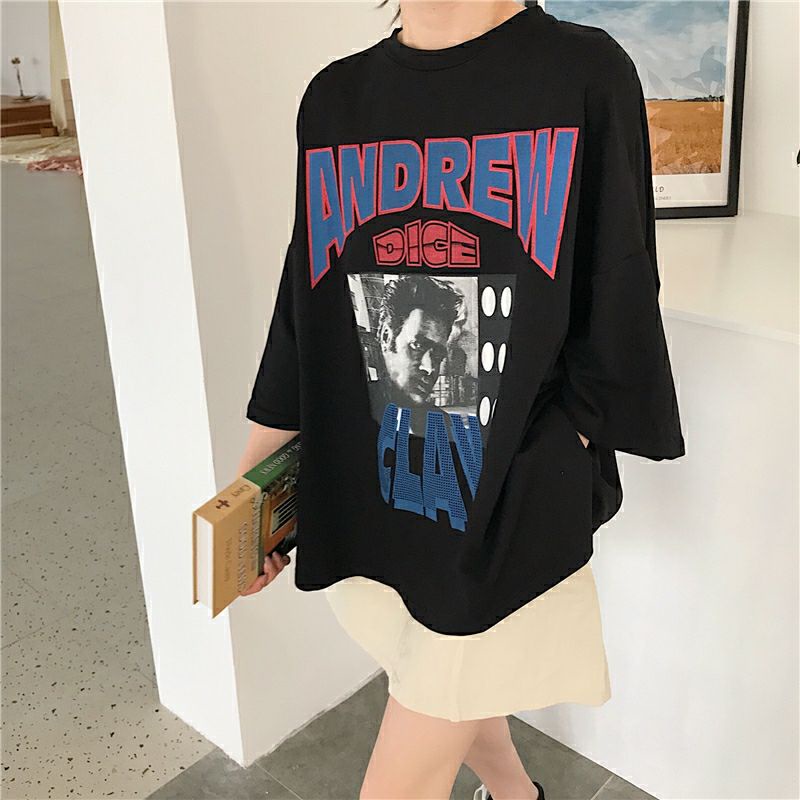 Áo Thun Tay Lỡ Ống Rộng Form Rộng Unisex Ulzzang Trẻ Trung