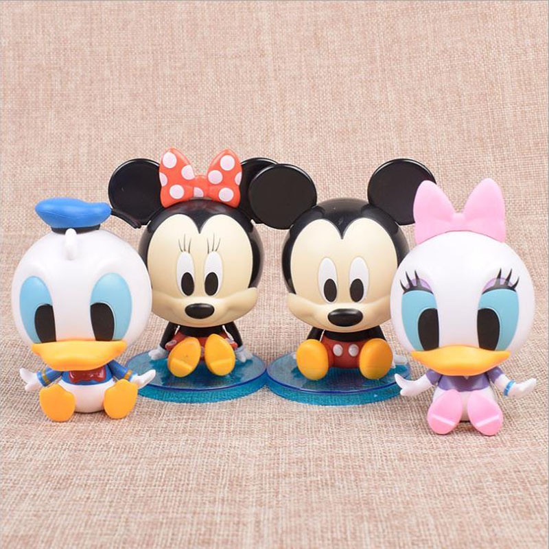 Trang Trí Bánh Sinh Nhật, Trang Trí Bánh Kem, Cắm Bánh, Cặp Vịt Donal, Chuột Mickey, Trang Trí Bánh