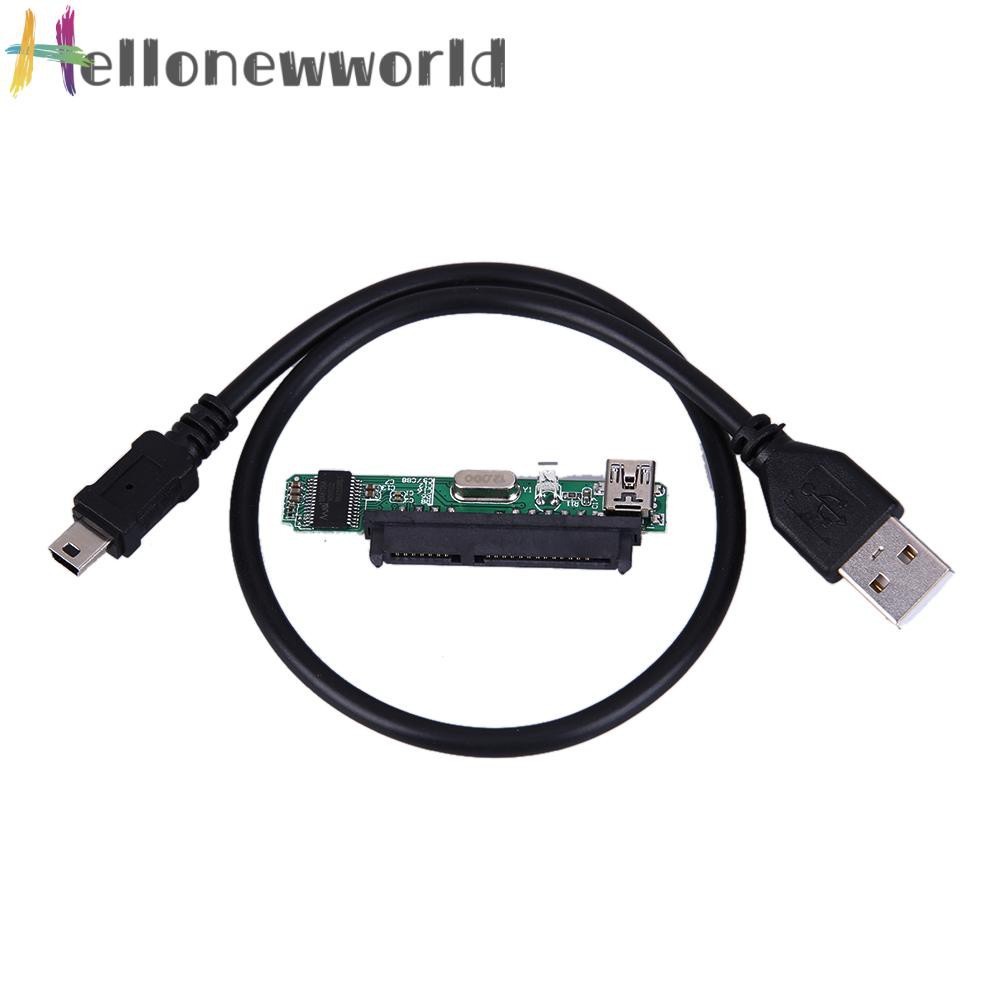 Hellonewworld 2.5" SATA Female HDD SSD USB 2.0 To 7+15Pin SATA Adapter Converter