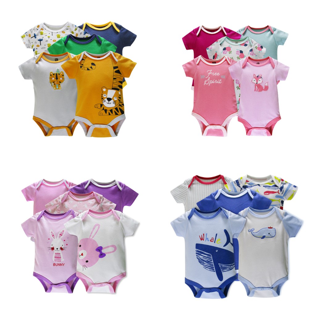 SÉT 5 BODY SUIT BELITI XUẤT MỸ CHO BÉ TRAI BÉ GÁI TTS197