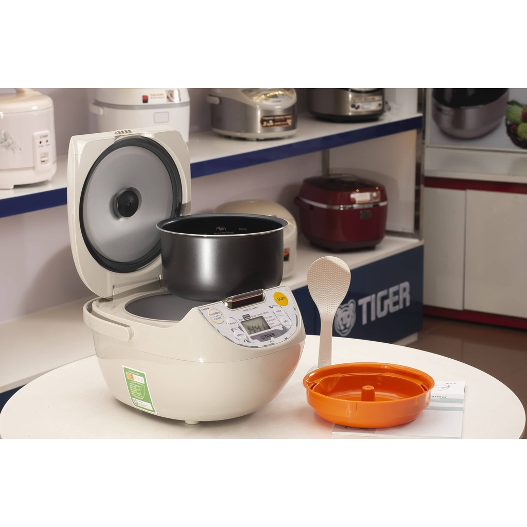 Nồi cơm điện tử vỏ nhựa 1L Tiger JBV-S10W 564W - Hàng chính hãng