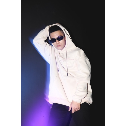Áo hoodie nỉ bông nam nữ KARMA be & hồng | KARMA UNISEX HOODIE