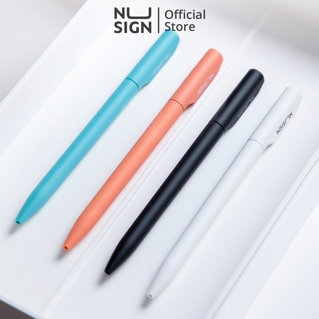 Bút gel cao cấp Nusign - bút ký cao cấp - ngòi 0.5mm - mực đen - Trắng/Đen/Hồng/Xanh ngọc - 1 chiếc - NS552