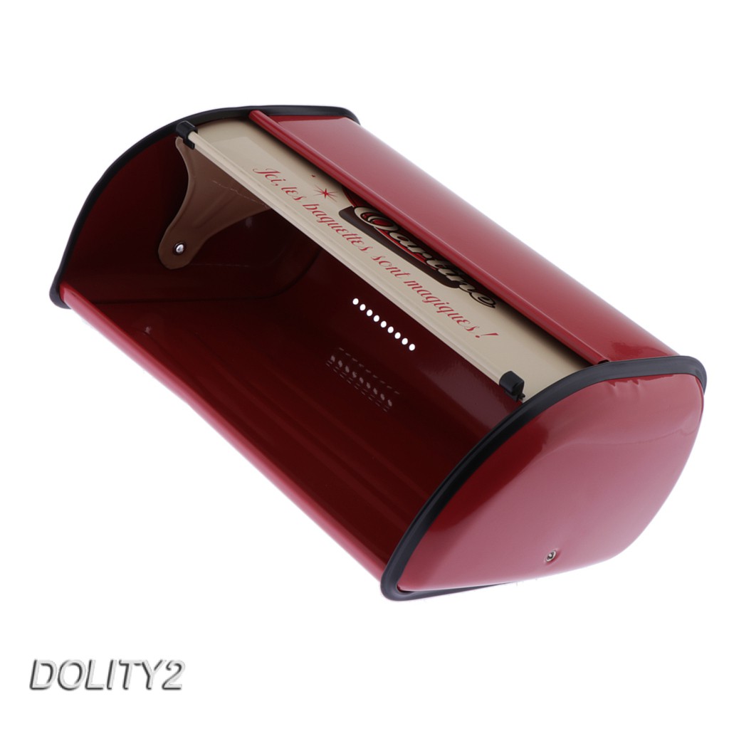 [Dolity2] Hộp Kim Loại Đựng Bánh Mì / Bánh Mì / Thức Ăn Nhà Bếp Màu Đỏ