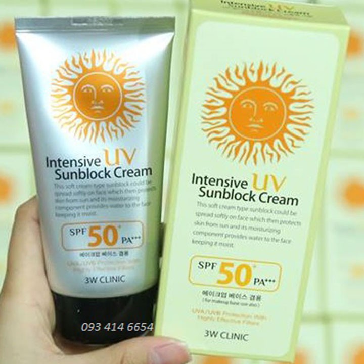 Kem Chống Nắng Hoàn Hảo 3W Clinic Intensive UV Sunblock CreamSPF 50++ (70ml)