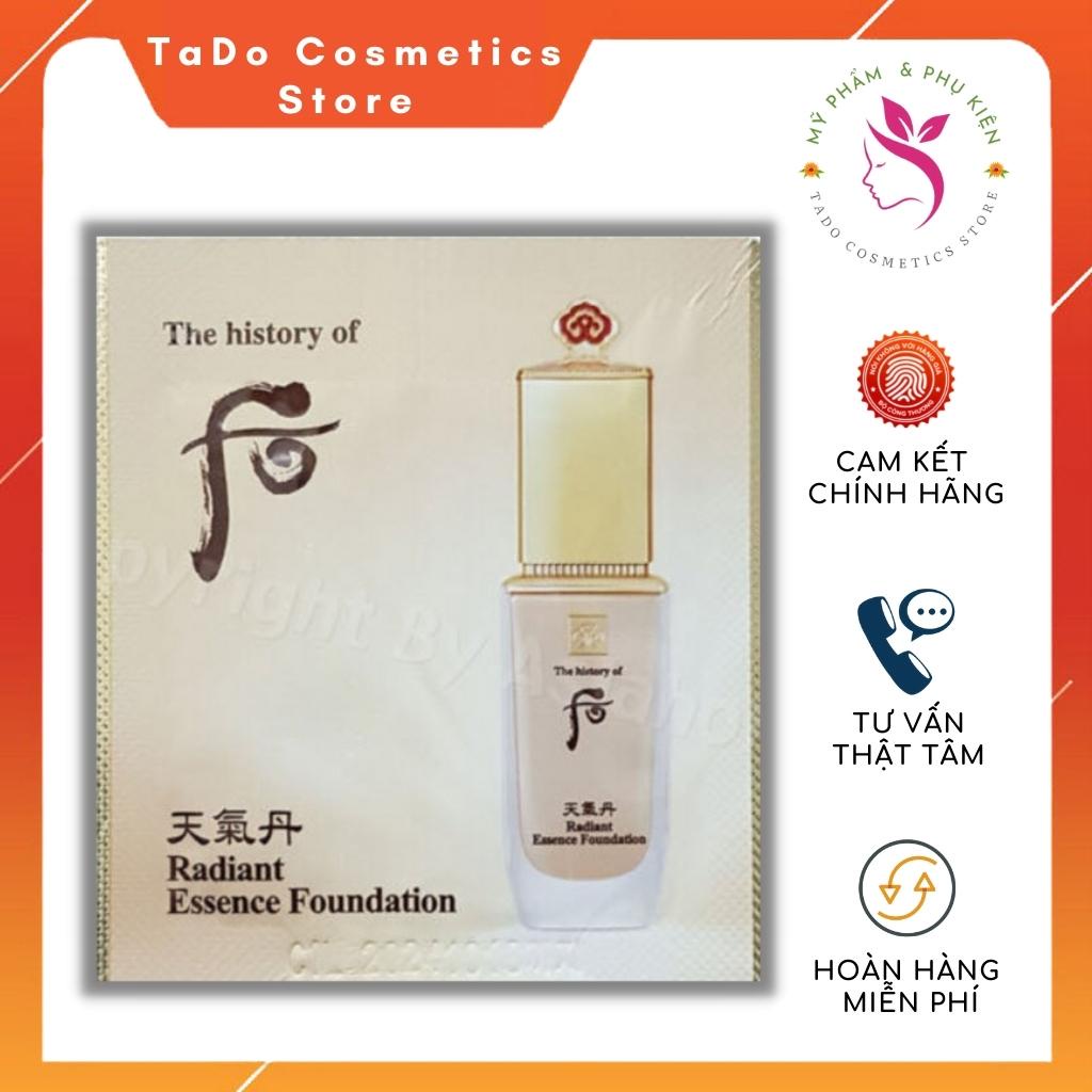 Kem nền che khuyết điểm Whoo Radiant Essence Foundation 1ML dưỡng da tái sinh , chống nắng SPF35 - PA++ , NO21