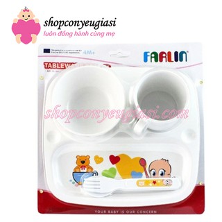 Bộ chén ly tập ăn bằng nhựa phíp Farlin PER-246