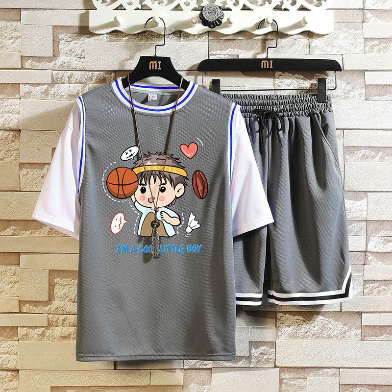 Nguyên Áo Và Quần Mặc Nhà Cặp Đồi ⚡️ HÀNG THUN MÁT ⚡️ Đồ bộ hoạt hình form rộng Unisex  2 size l xl nam nữ