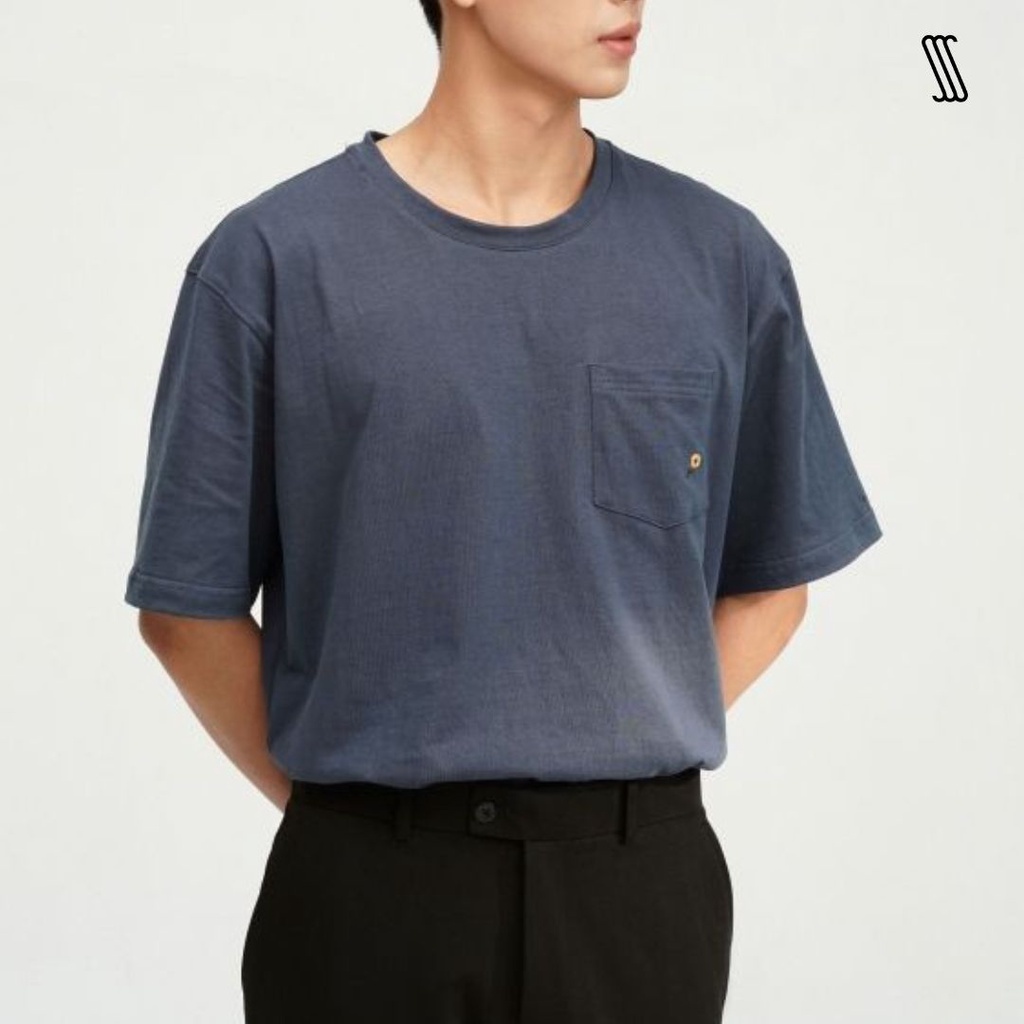 Áo thun tay ngắn nam SSSTUTTER thêu hoa nhỏ ở túi SUNFLOWER POCKET TEE