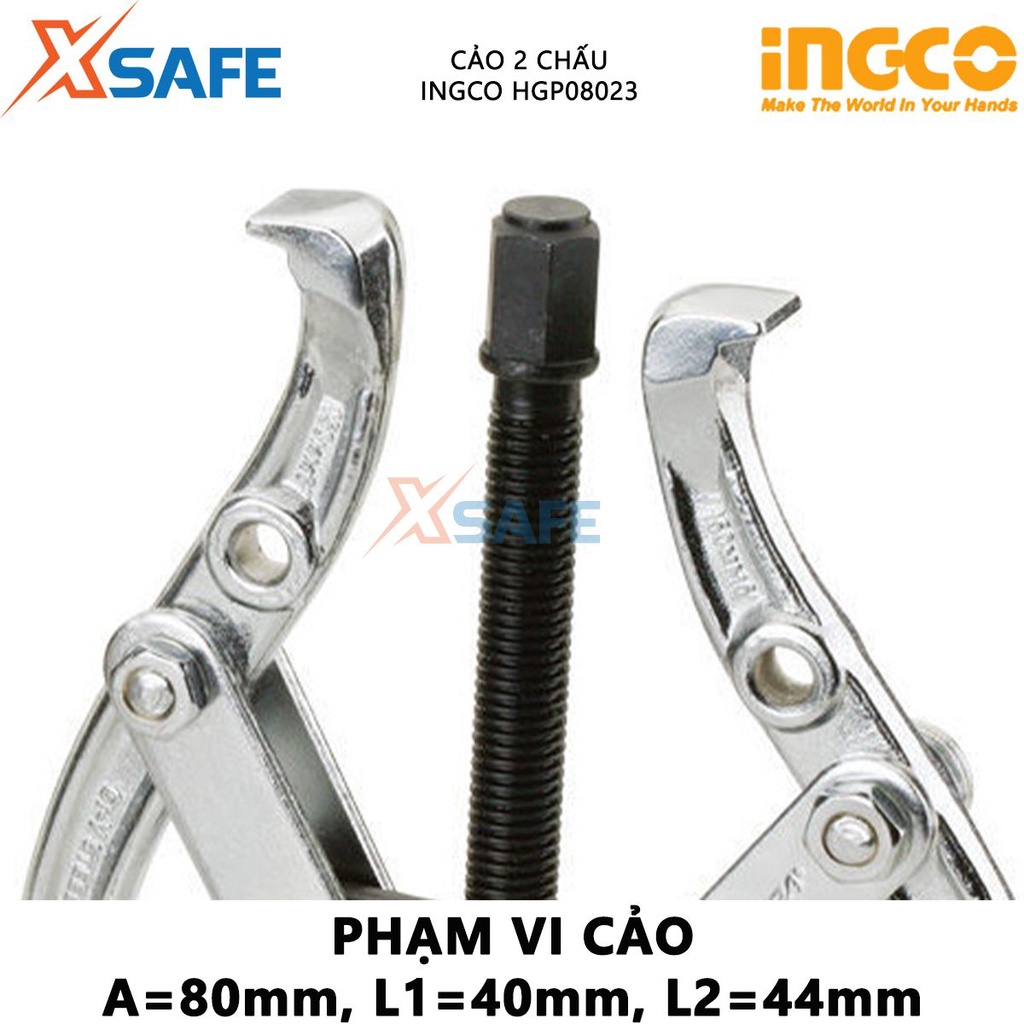 Cảo 2 chấu 3 inch INGCO HGP08023 Cảo thủy lực kích thước cảo 3&quot;, lực cảo tối đa 2000 kg, chất liệu thép Cr-V