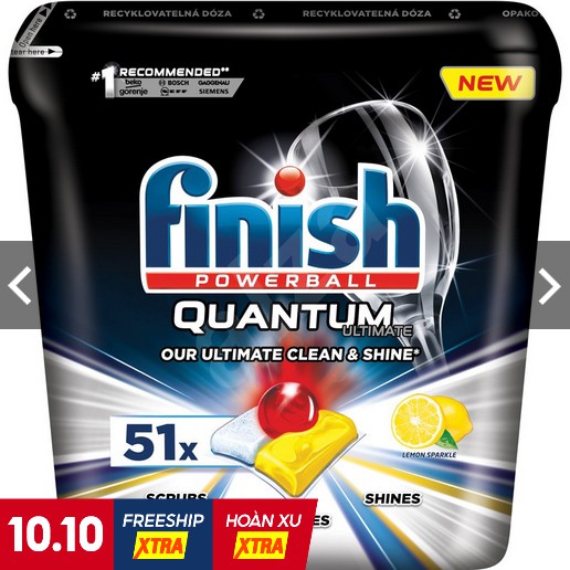 Viên rửa bát Finish Quantum Utimate 51 viên (Nk Đức )