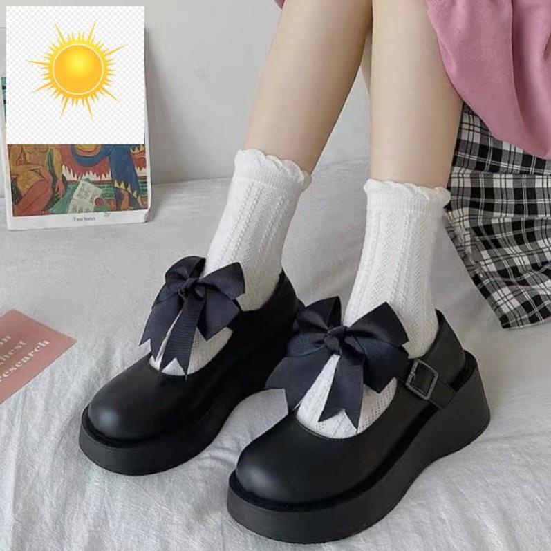 (TẶNG KÈM NƠ) Giày lolita quai ngang đế bánh mì tăng chiều cao đế 5.5p - Tunime Store GiàyK018