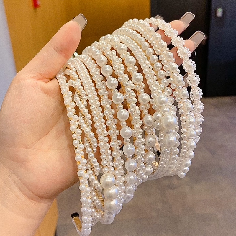 Cài tóc đính ngọc trai nhân tạo đơn giản phong cách Hàn Quốc ngọt ngào