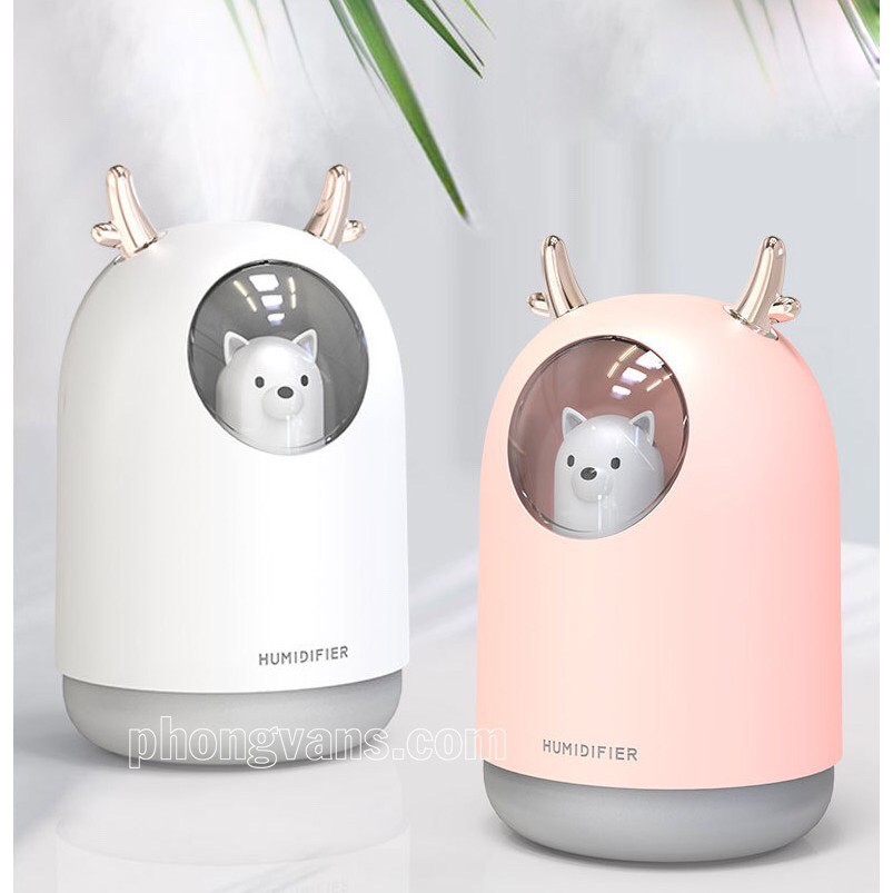 Máy xông tinh dầu Mini - hình gấu HUMIDIFIER dễ thương, tự động ngắt khi hết nước