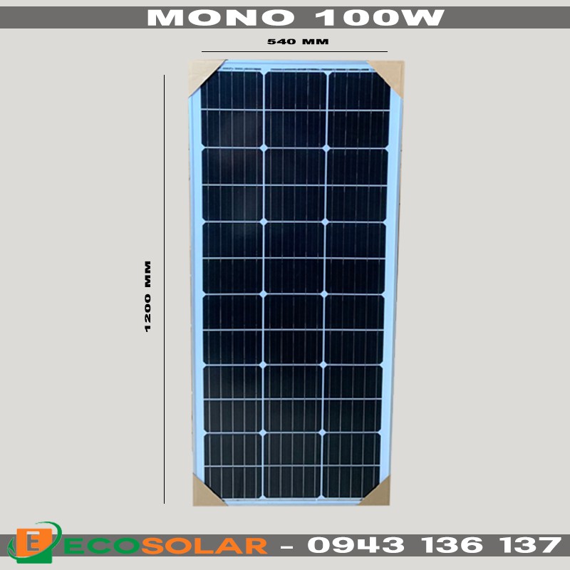 Pin năng lượng mặt trời mono 100w - tặng 1 cặp jack mc4 đơn