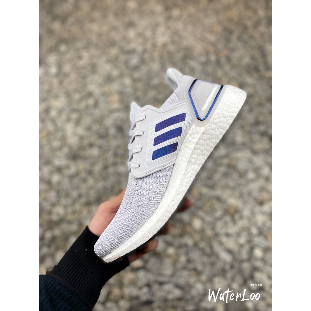 [FREESHIP+HỘP+QUÀ] Giày Thể Thao Sneakers ULTRA BOOST 2020 White Trắng Sọc Xanh Dương Ultra Boost 6.0