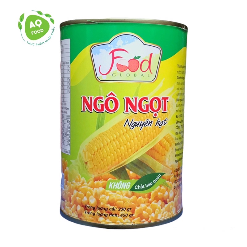 Ngô ngọt nguyên hạt - ngô ngọt toàn cầu 450g