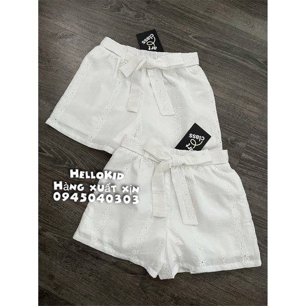 Q62 - Quần trắng thêu hoa có kèm belt buộc nơ