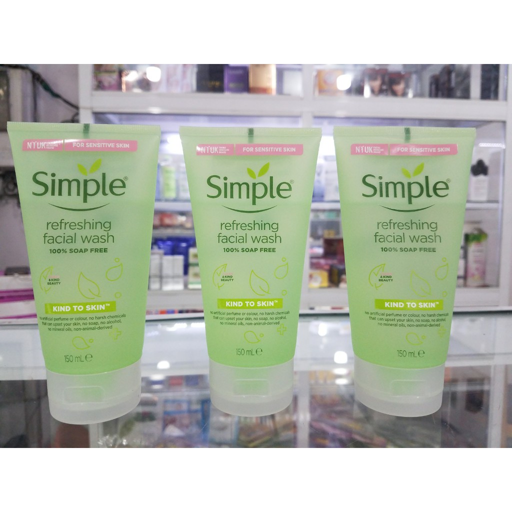 Sữa Rửa Mặt Dịu Nhẹ Dạng Gel Simple Refreshing 150ml chính hãng - Sữa rữa mặt chống lão hóa tri mụn Simple | BigBuy360 - bigbuy360.vn