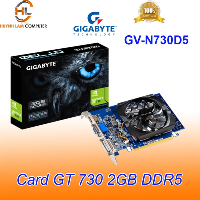 Card màn hình Gigabyte GT 730 2GB DDR5 GN-N730D5 - Viễn Sơn phân phối