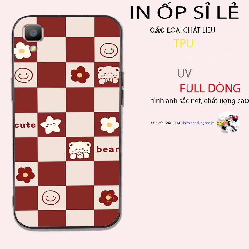 Ốp lưng điện thoại oppo f1 ô vuông , đen ,trắng , đỏ , trerry