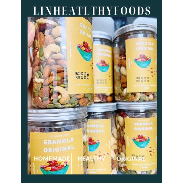 Granola Siêu Hạt, 0% Yến Mạch, Dùng Điều Nguyên Hạt, Hạt To Chất Lượng Dạng Hủ