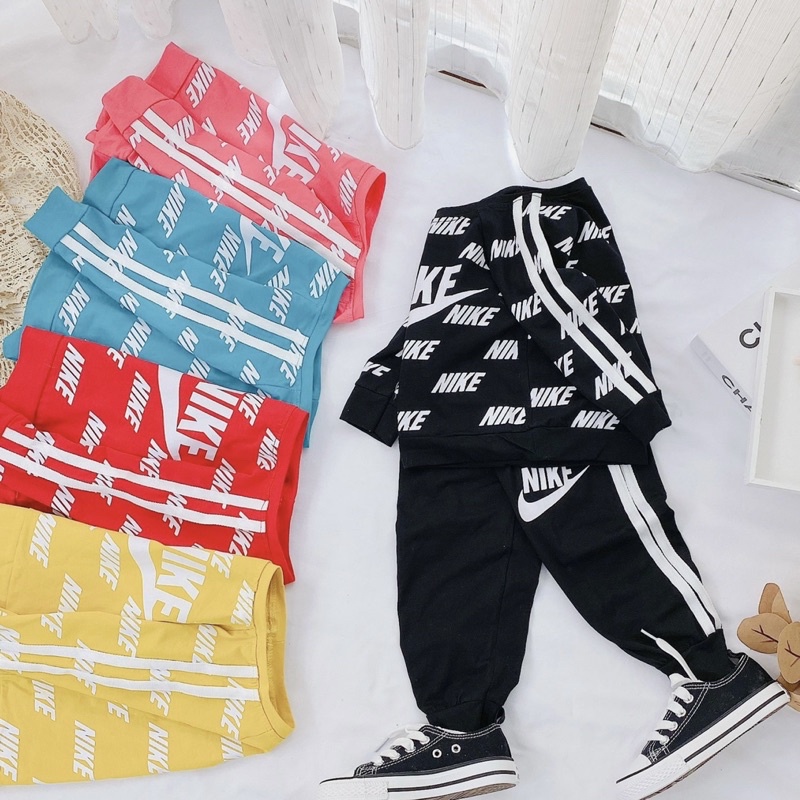 Bộ Cottton Dài Tay Bé Trai/Bé Gái❤️Bộ Thể Thao Chất cotton có giãn 4 chiều siêu mềm mịn cho bé❤️ Bộ in tên thương hiệu