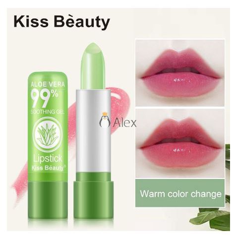 Son dưỡng lô hội Kiss Beauty thay đổi màu môi theo nhiệt độ