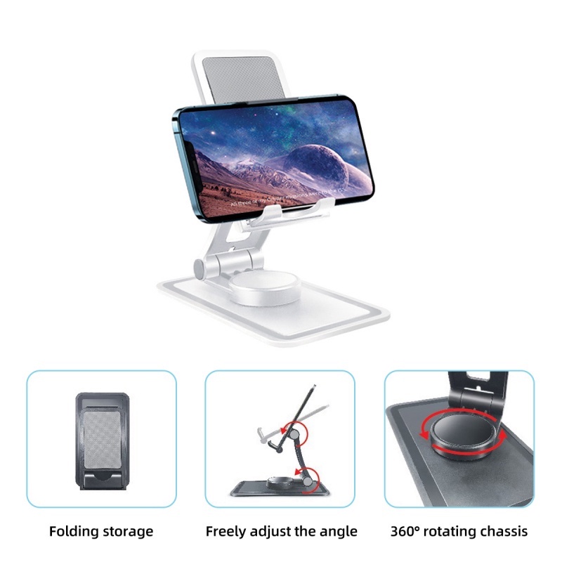 Giá đỡ điện thoại / máy tính bảng ANKNDO để bàn có thể điều chỉnh kích thước thiết kế xoay 360 độ tiện lợi