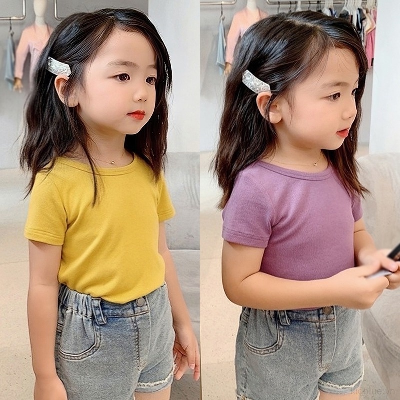Áo Thun Hở Lưng Có Gắn Nơ Dễ Thương Cho Bé Gái 3-8 Tuổi