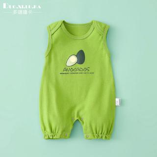 Bé Sơ Sinh Quần Áo Mùa Hè Không Tay Ngắn Bò Dễ Thương Bơ Xanh Quần Áo Nam Nữ 0-1 Tuổi