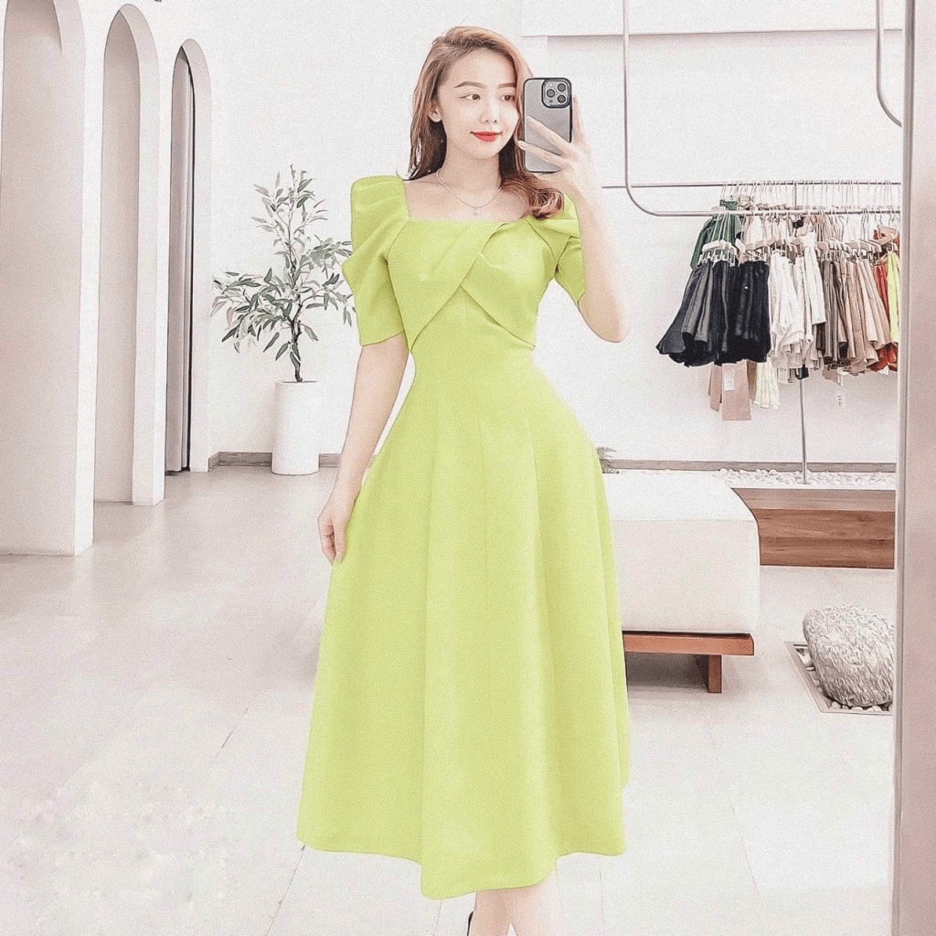 [ CONCEPT BỐN MÙA ] ĐẦM/ VÁY COTTON LẠNH, DÁNG A, CỔ VUÔNG, TAY LỠ/ PHỒNG NHẸ, MẶC CỰC SANG/ XỊN/ MỊN UP