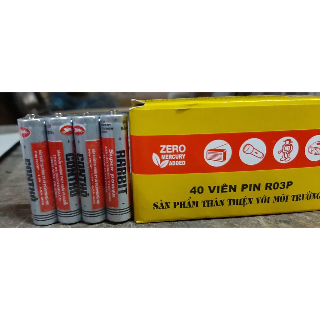 Pin đũa Con Thỏ Rabbit R03P 1,5V AAA - 4 viên/vỉ