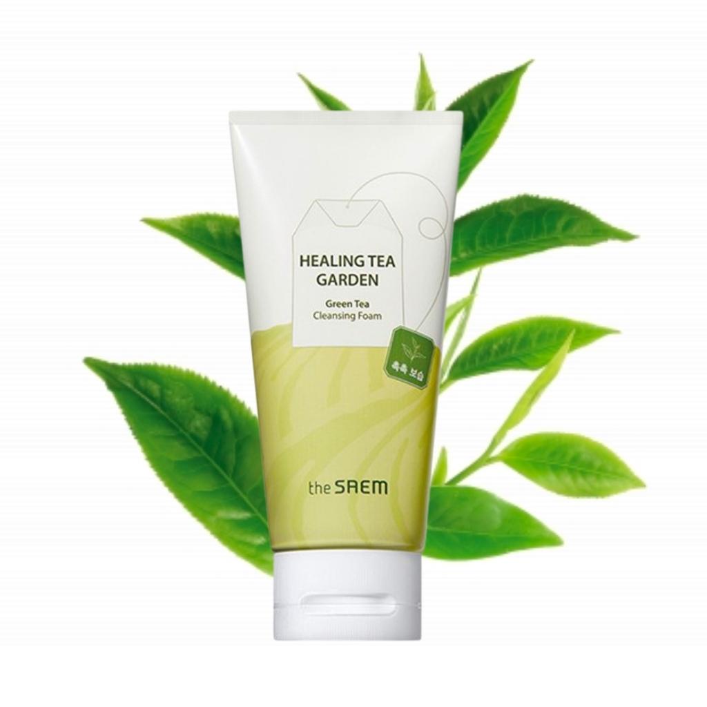 Sữa Rửa Mặt Dưỡng Ẩm Chiết Xuất Trà Xanh The Saem Healing Tea Garden Green Tea Cleansing Foam 150ml