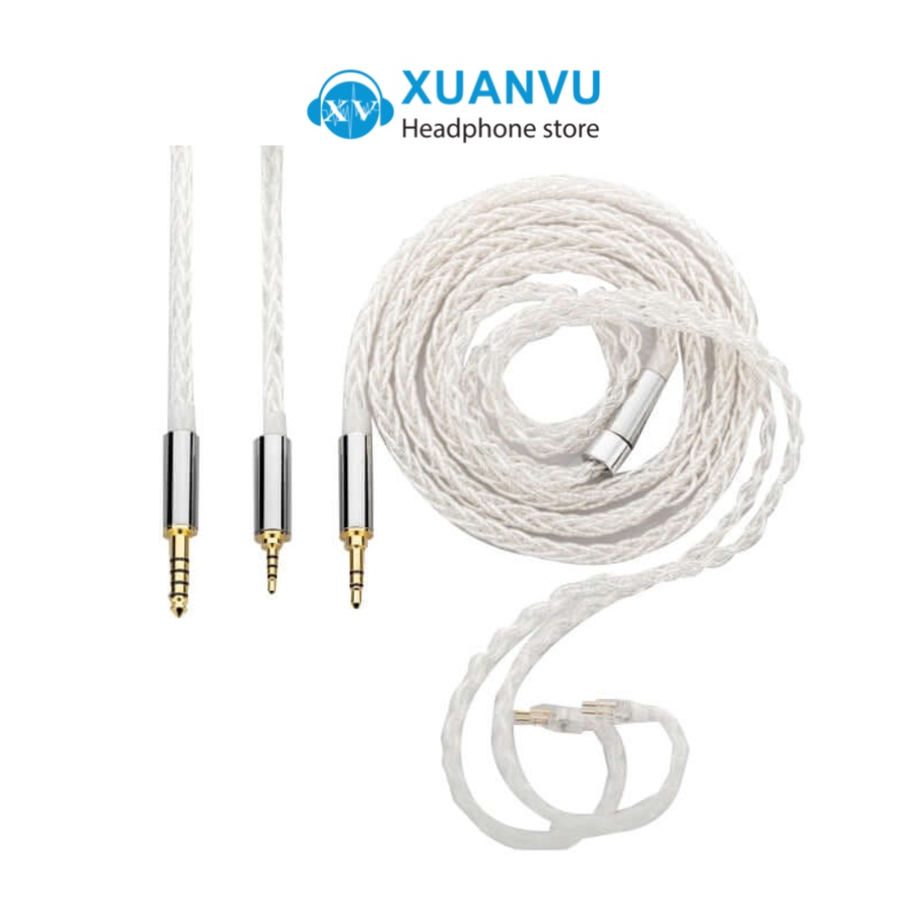 Cáp Moondrop dòng K-Giắc cắm: 3.5mm SE, 2.5mm BAL và 4.4mm BAL-Đầu nối cáp: 2-Pin 0,78mm-cáp 12 dây, 8 sợi dây đồng