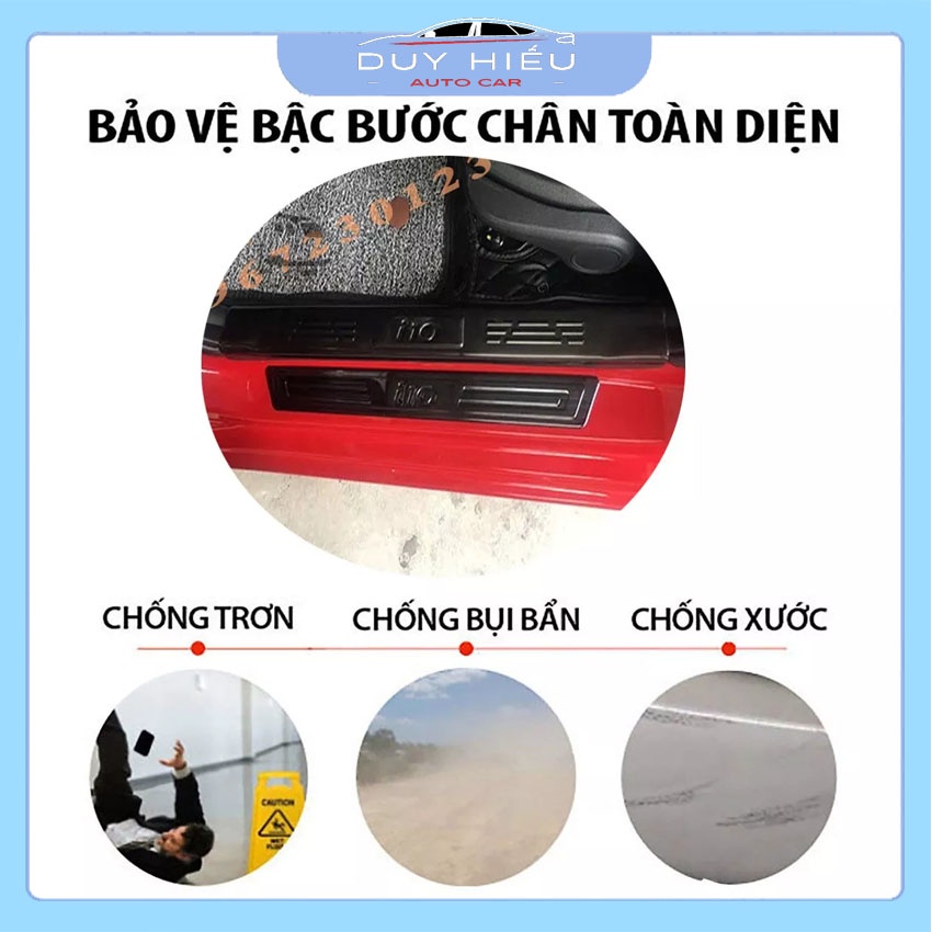 Phụ Kiện Ô Tô I10 2021 Ốp Chống Xước Bậc Cửa Cacbon Titan