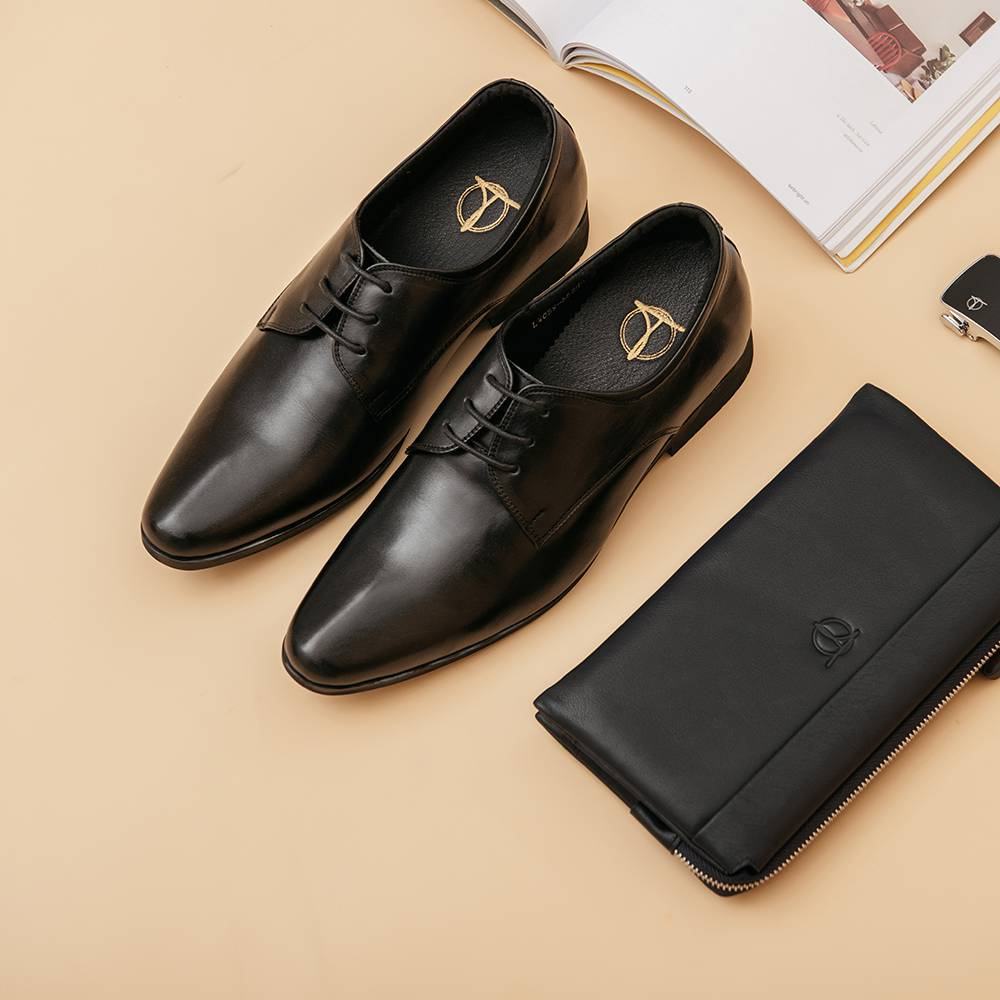 Giày da nam công sở Derby da bò xịn cao cấp, sang trọng hàng hiệu Tâm Anh mã GNTA5502-D