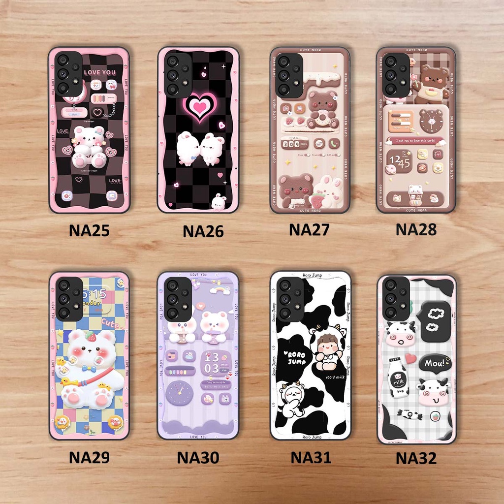 Ốp lưng Samsung A13 / A23 / A33 / A53 / A73 5G in hình gấu cute,bò sữa 3D cute dễ thương bảo vệ điện thoại.