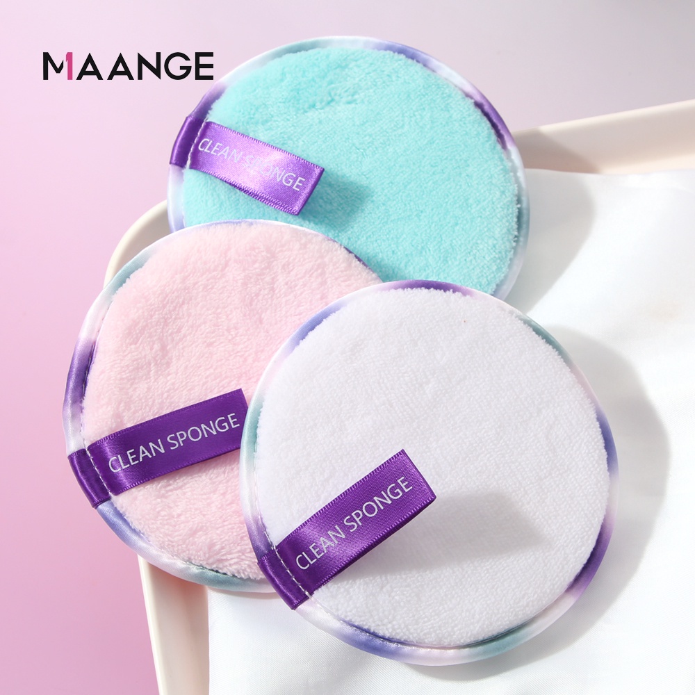 Set 3 bông xốp sợi mềm MAANGE 70g để làm sạch da mặt