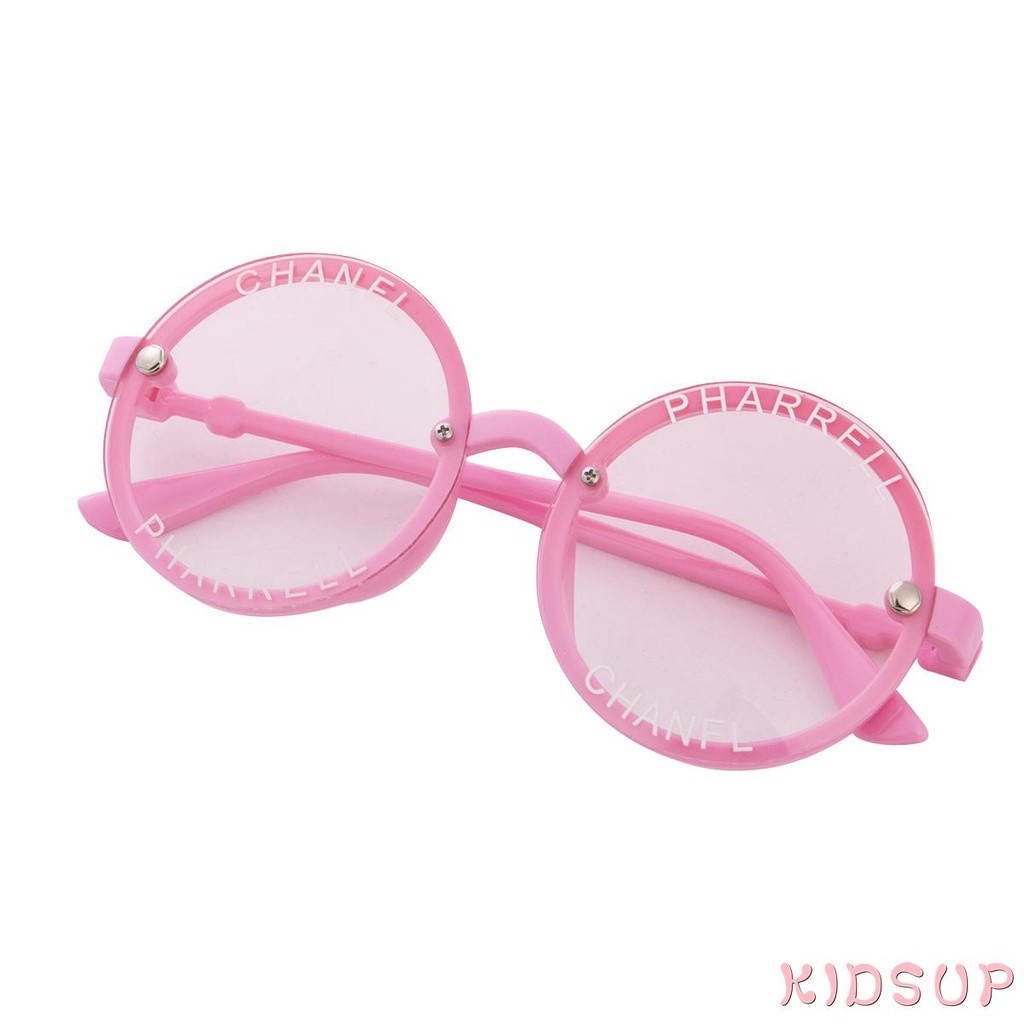 Kính mát tròng tròn in chữ chống tia UV cho bé